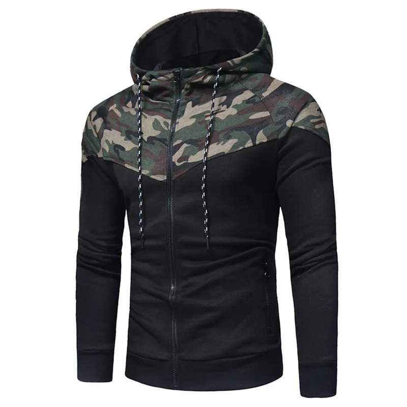 MoneRffi Men Causal Camouflage Print sets Camo Jacket+Pants 2Pc Tracksuit Sportwear jogger Hoodies Sweatshirt&Pant Suit