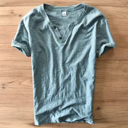 Италия Стиль новое поступление с короткими рукавами v-образным вырезом 100% хлопок футболки Для мужчин брендовая одежда Для мужчин футболка