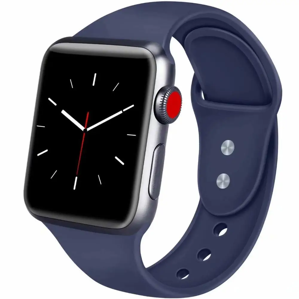 10 шт./лот 22 2 цвета пряжки твердый силикон ремешок для наручных часов Apple Watch Смарт i