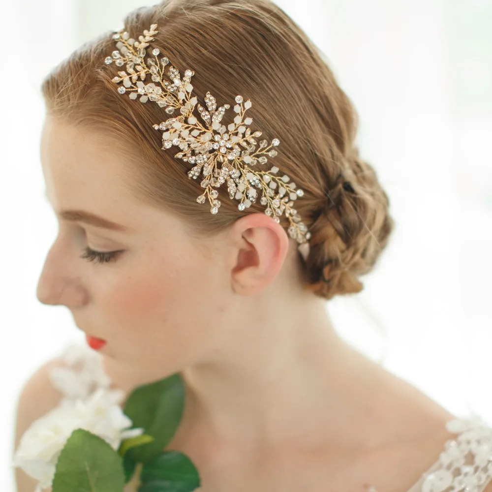Природный жемчуг Свадебная повязка Корона из страз бисером свадебное украшение для невесты украшения для волос