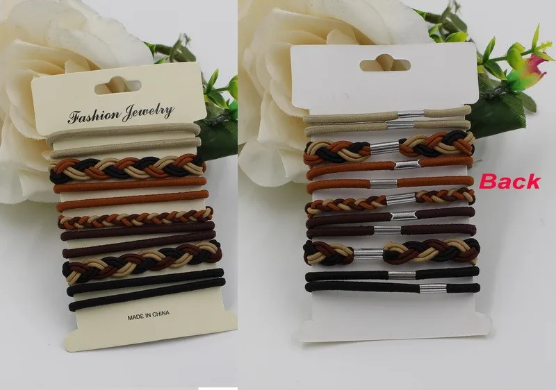 18Pcs/Card Basic Black High Elastic Rubber Hair Bands Tie Set For Women Girl Colourful Ponytail Holder Rope Hair Accessories hair bows for women
