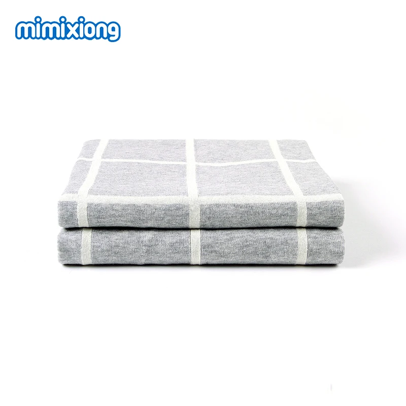 Baby Blankets Knitted Casual Plaid Newborn Girl Muslin Swaddle Wrap Blanket 0-24M Infant Bebes Bedding Sofa Boys Stroller Covers