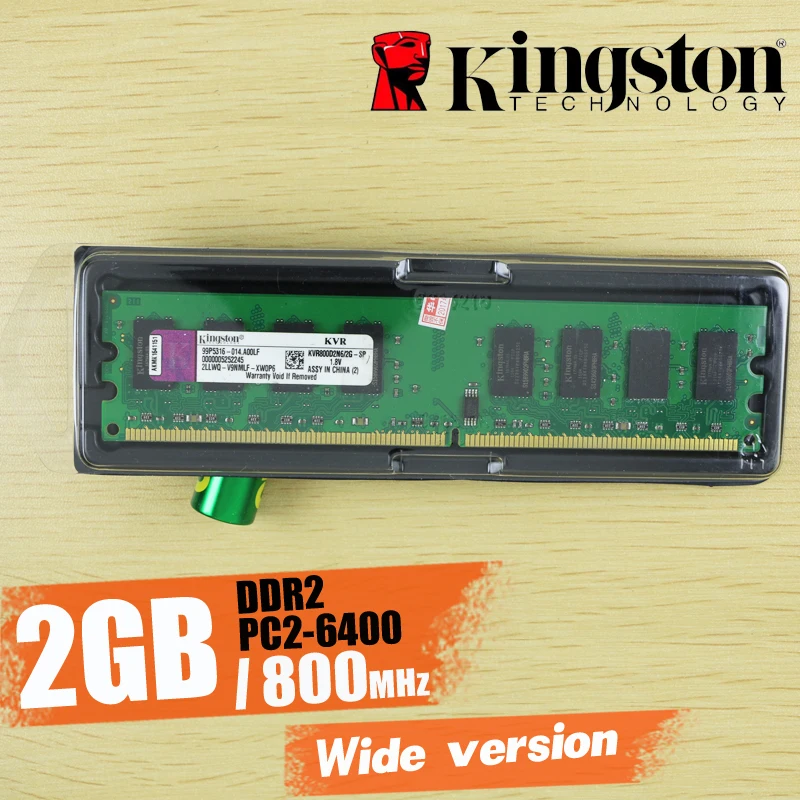 Оперативная память kingston для настольных ПК 2 ГБ 2G 800 МГц PC2-6400 DDR2(широкая версия чипа kingston) 800 6400 2G 240-pin KVR800D2N6/2G