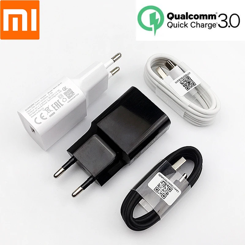 Xiaomi Fast Charger Original QC 3.0 Quick Charge adapter USB type c For mi 6 a2 a3 8 9 lite se 9 9t pro max 3 redmi note 7 8 pro