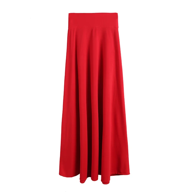  - 2019 New Arrival Long Skirts for Women Muslim Maxi Dress Black Red Ball Gown Islamic Skirts