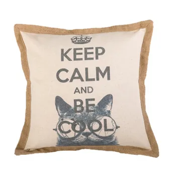 

Nordic Retro Black and White Alphabet Character Cotton and Linen Printed Pillow Animal Pattern Twine Woven Sofa Cushion Set