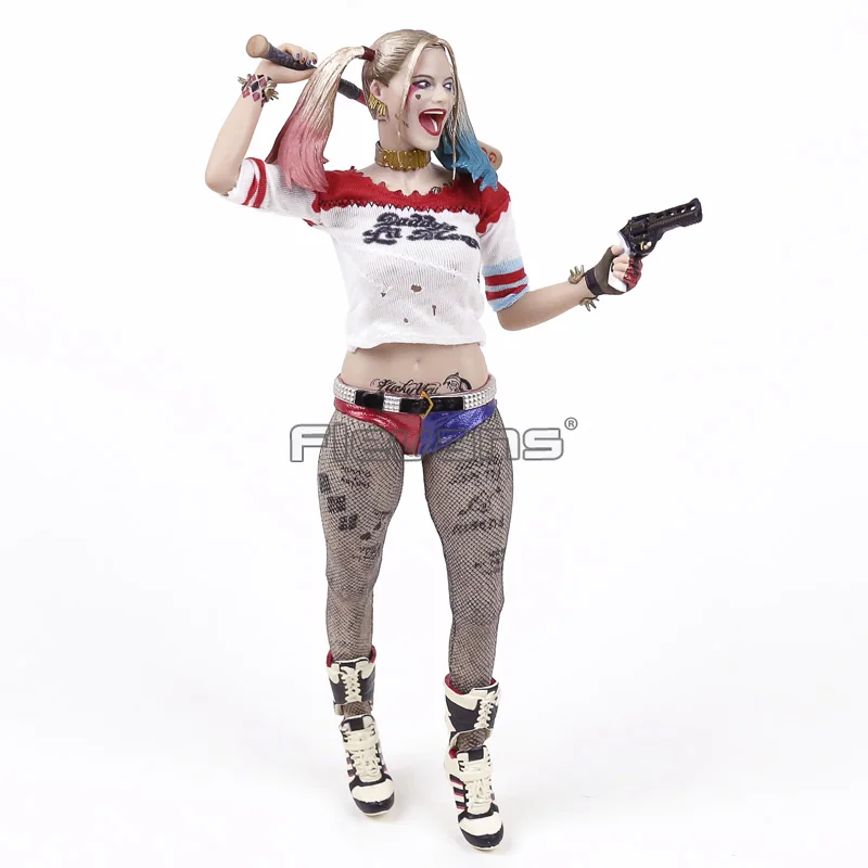 Цена Сумасшедшие игрушки отряд самоубийц Харли Квинн 1 6 масштаб Коллекционная Фигурка модель игрушки (настоящая одежда)