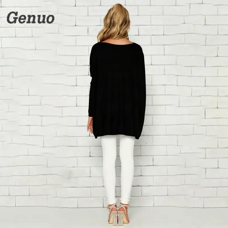 Genuo Autumn Winter Sweaters Women Fashion Long Sleeve Knitted Top Loose Casual Blouse Shirts Women Tops Sweater