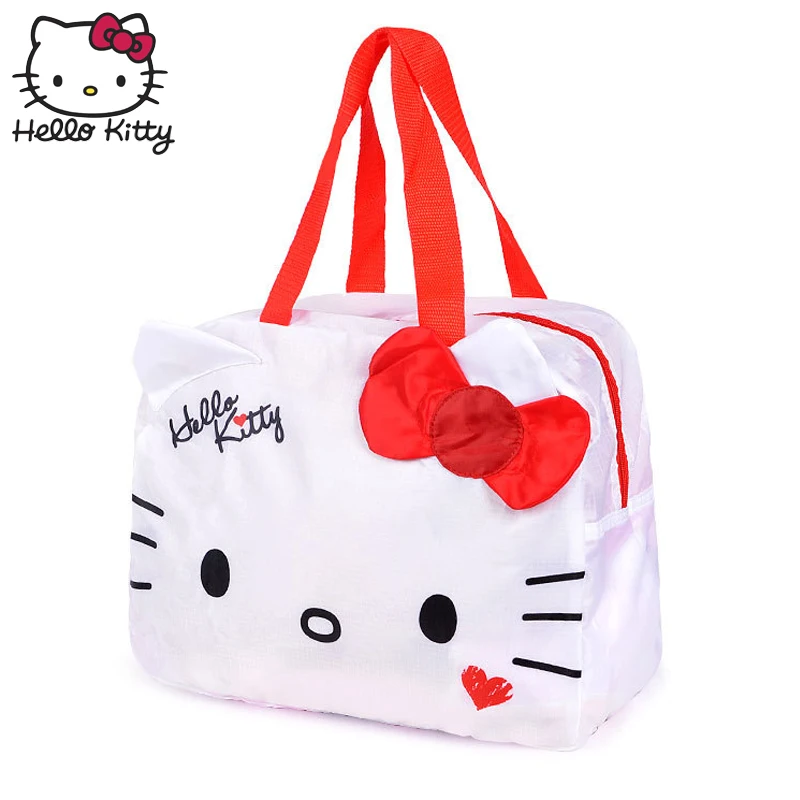 Милая розовая сумка на плечо с рисунком hello kitty для девочек и женщин, багаж для путешествий, переносные сумки для хранения, детские подарки, плюшевые рюкзаки для багажа