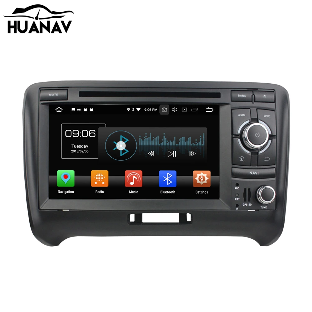 Cheap HUANVA Android 8 4+32G Car CD DVD Player GPS navigation For Audi TT 2006-2013 head unit multimedia player tape recorder 8-Core 5