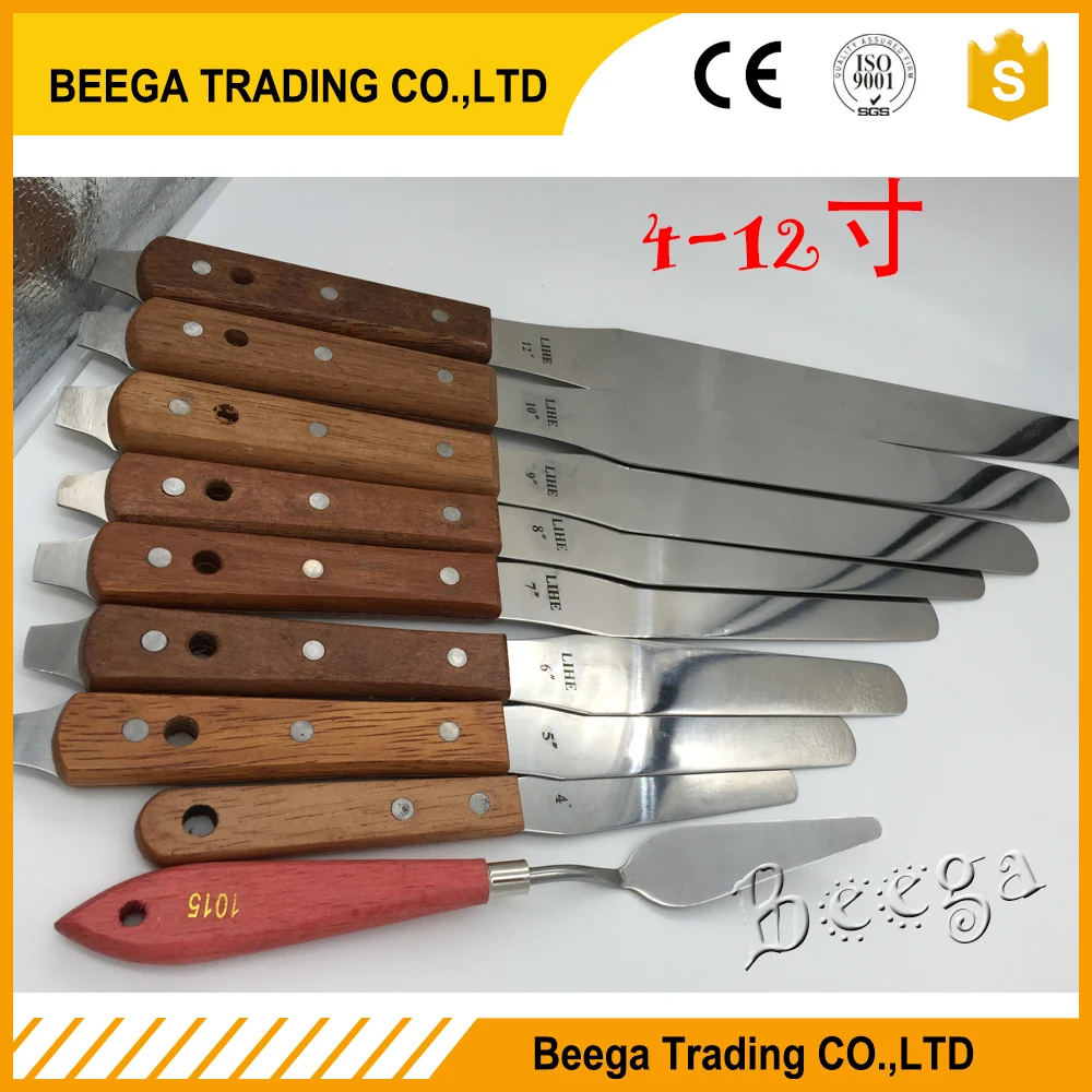  Free Shipping 4-12 Inch Spatula Decorating Supplies Smooth Filling Flat Scraper Blade Angled Tools 