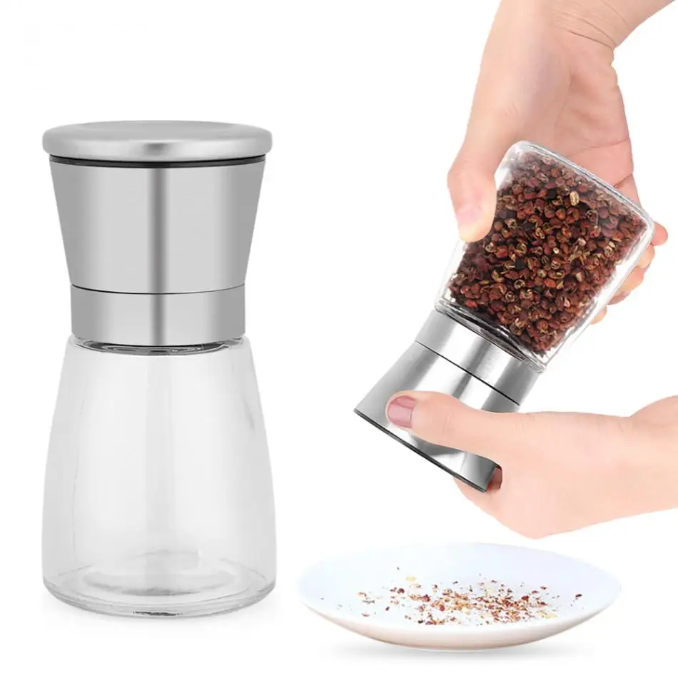 

2Pcs Stainless Steel Kitchen Salt & Pepper Mill Grinder Adjustable Ceramic Rotor Restaurant Cafe Coffee grinder