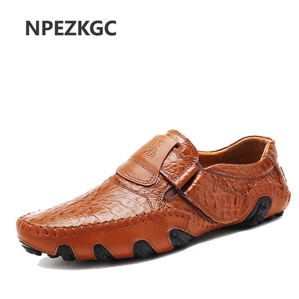 NPEZKGC Handmade Genuine Leather Men's Flats Casual Luxury Brand Men Loafers Comfortable Soft Driving Shoes Slip On Moccasins NPEZKGC Handmade Genuine Leather Men's Flats Casual Luxury Brand Men Loafers Comfortable Soft Driving Shoes Slip On Moccasins