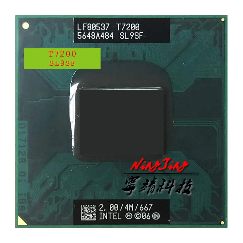 

Intel Core 2 Duo T7200 SL9SF 2.0 GHz Dual-Core Dual-Thread CPU Processor 4M 34W Socket M / mPGA478MT