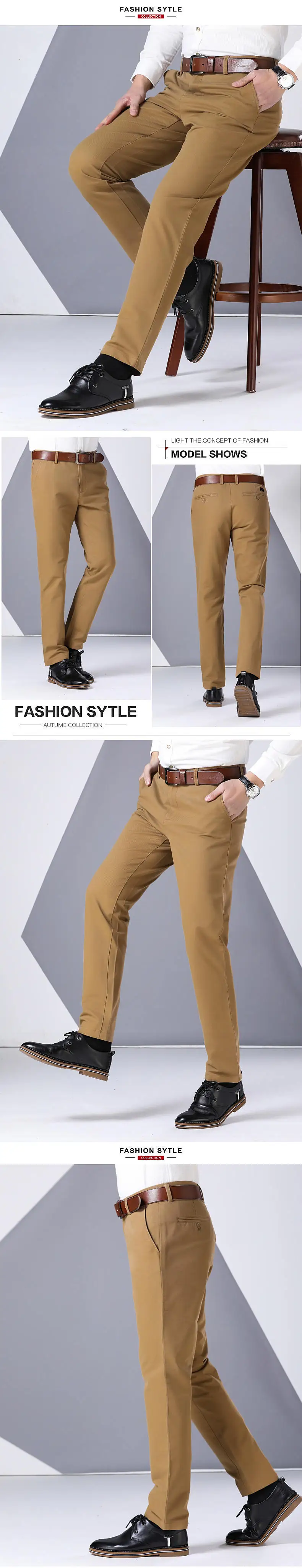 Drop-ship MuLS Brand Pants Men 100% Cotton Straight Male Pant Spring Autumn Winter Classic Business Slim Fit Casual Trousers Men 02