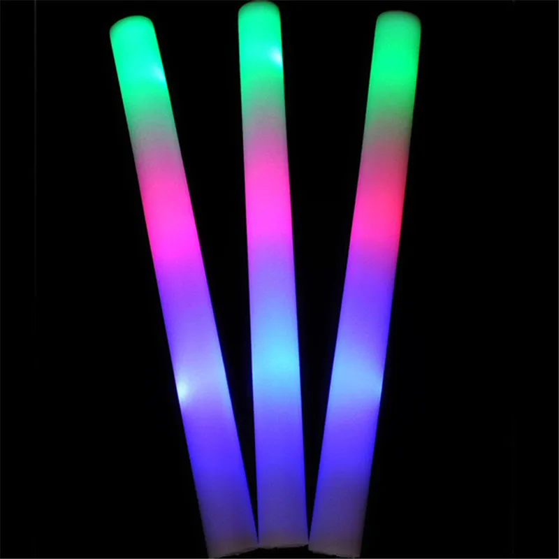 12 PCS/Set Light Up Multicolor LED Foam Sticks Rally Rave Cheering Tube