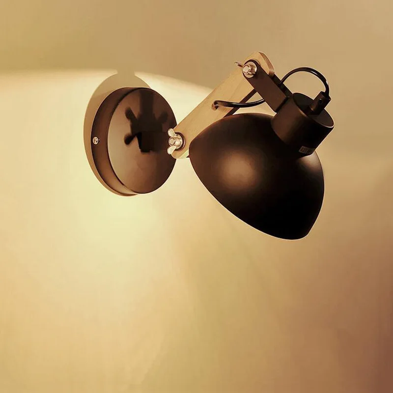 Креативный скандинавский деревянный настенный светильник, прикроватный светильник для спальни, гостиной, офиса, кабинета, коридора, балкона, прохода, крыльца, светильник, E27, кафе, лампы, бра