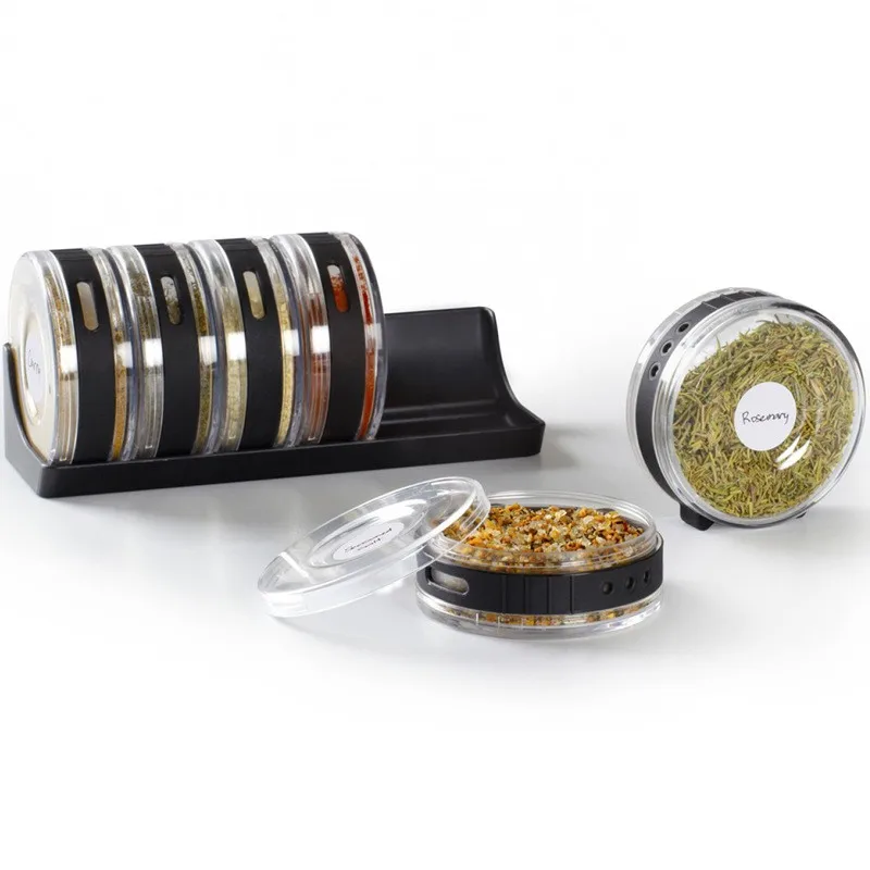 2017 New Creative Plastic Spice Jars Kitchen Wall Spice Rack Jar Set