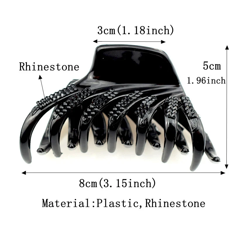 Черные заколки для волос, аксессуары для женщин, стразы, корейская мода, заколка для волос, заколка-краб, зажим для волос, ювелирные изделия - Цвет: hair claw c