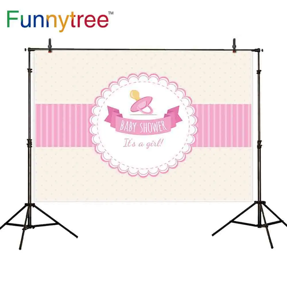 Фотофон Funnytree party для девочек с розовой вертикальной полосой в горошек детского