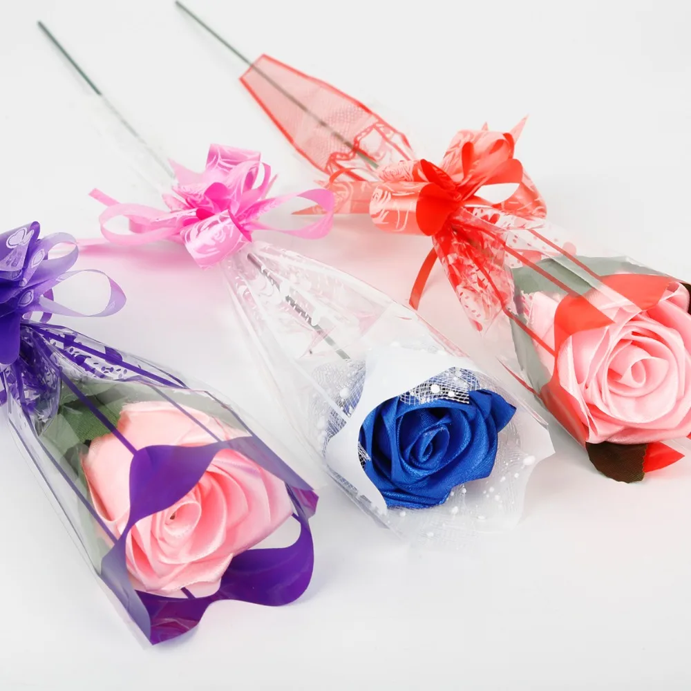 

100pcs Transparent Cone Shape Gifts Bags Valentine's days Wedding Party Rose Bouquet Flower Plastic Packaging Decoration Bags