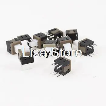 

10pcs Locking White Button 6 Pins Tact Switch for Electric Torch Flashlight 8.5 x 8.5 x 10mm