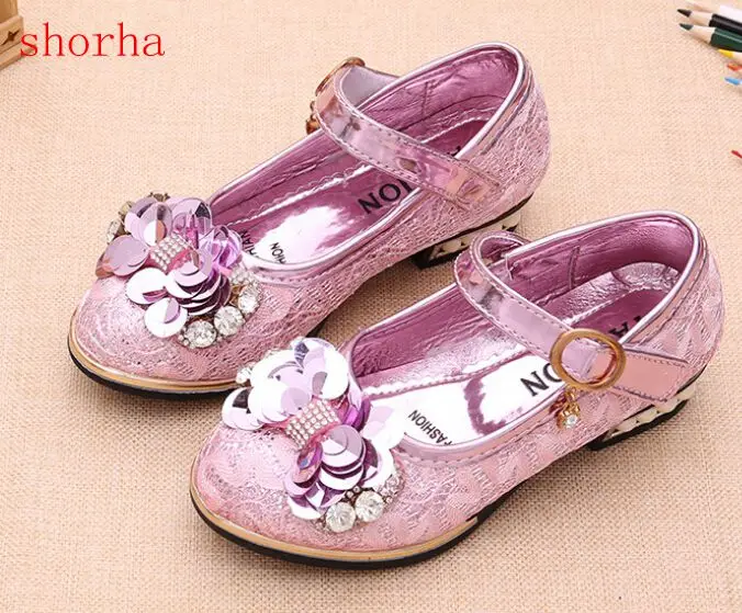 Дети принцесса обувь Новые весна девушки блестками для девочек Свадебная вечеринка модельные детские туфли для девочек школьные сандалии ЕС 27-37