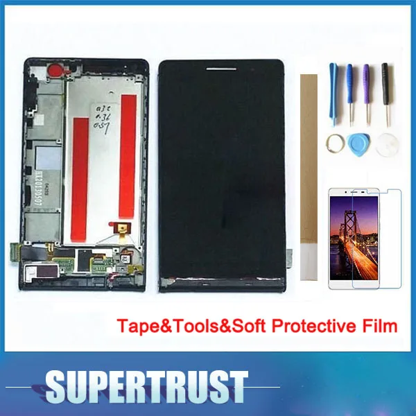 С рамкой 4 7 &quotдля huawei Ascend P6 P6S P6S-L04 P6S-U00 ЖК-дисплей сенсорный экран панель