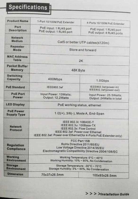 Câmera de Rede Distância de Transmissão com 10 Estender 120m - 100 m Portas Lan Poe 4-portas Ieee802.3af 720p1080p 2 estender 120m distância de transmissão com 10 100 m portas lan