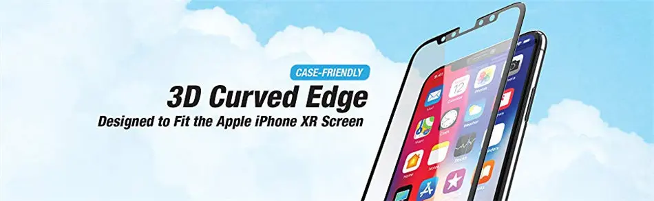 Для iPhone XR 6,1 дюймов SUPCASE Anti-Scratch Premium 3D изогнутый край противоударное закаленное стекло Защита экрана с направляющей рамкой