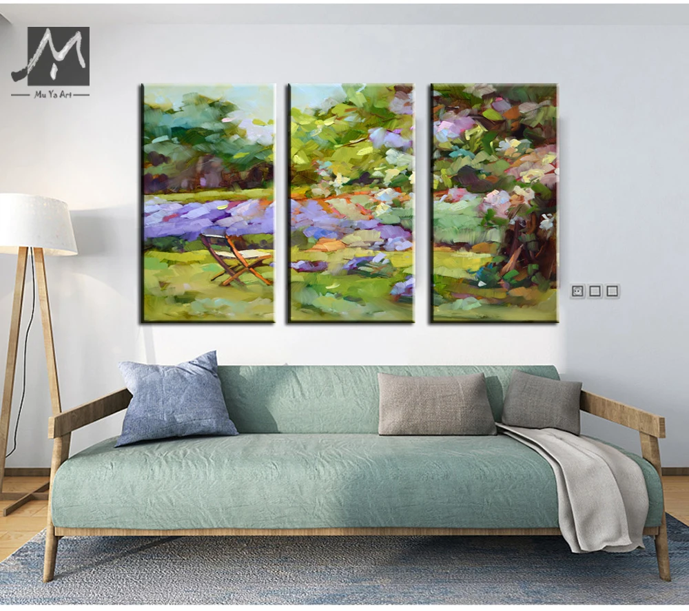 3 panel canvas art abstract modern decorative landscape triptych