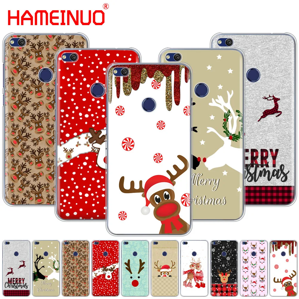 HAMEINUO милый новогодний чехол для телефона с рождественским оленем huawei Ascend P7 P8 P9 P10