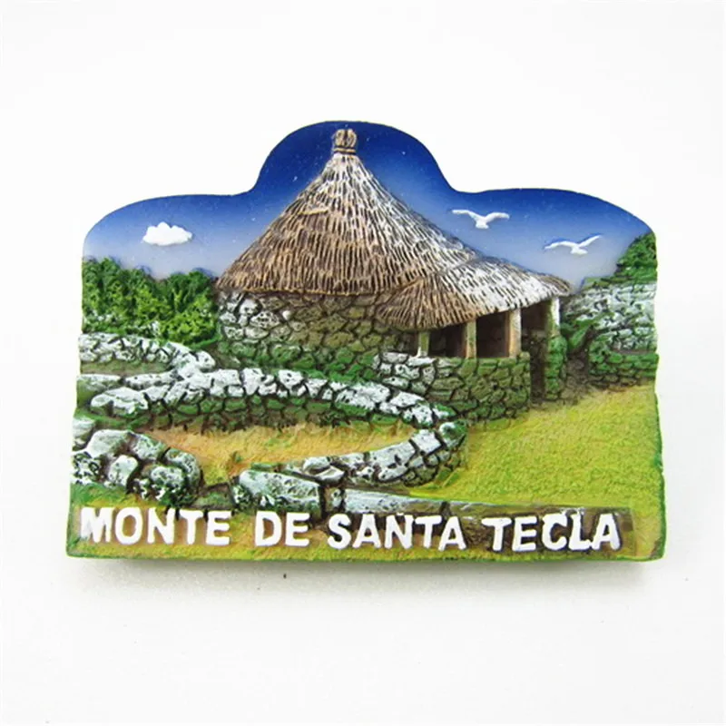Испания Galicia декоративные магниты для холодильника стикер Monte De Santa Tecla круглый