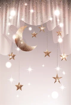 

Laeacco Moons Stars Glitters Baby Light Bokeh Newborn Photography Backgrounds Customized Photographic Backdrops For Photo Studio