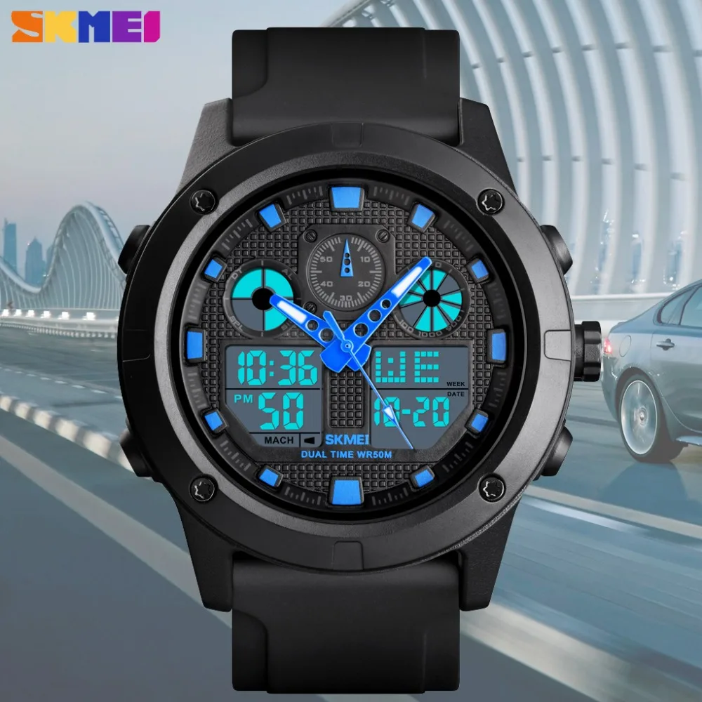 

SKMEI Casual Digital Outdoor Sport Watch Men New Luxury Military Waterproof Chronograph Dual Display Wristwatch erkek kol saati