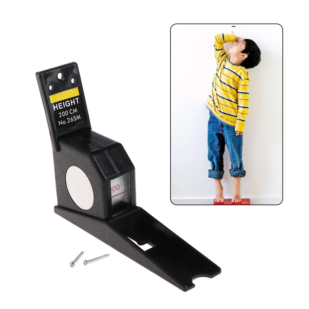 

200cm Stadiometer Black Wall Mounted Height Meter Growth Ruler CM Metric