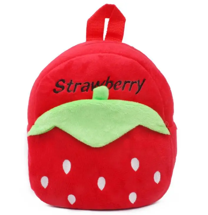 Детский плюшевый рюкзак с мультипликационным принтом «hello kitty» для мальчиков и девочек, школьный рюкзак, сумка через плечо, рюкзак для маленьких мальчиков и девочек - Цвет: Strawberry