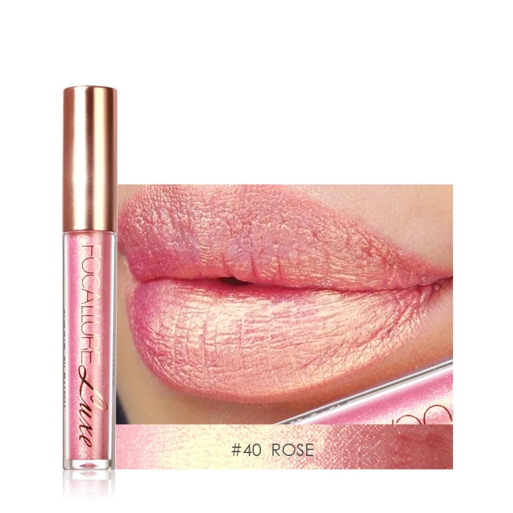 Focallure high shimmer liquid lipstick waterproof long lasting gold