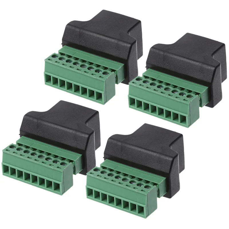Переходник Ethernet RJ45 с гнездом на 8 контактов винтовой клеммой для кабельного