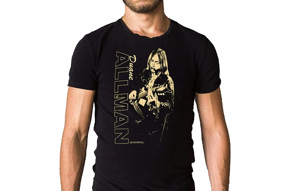 Футболка Повседневная Хлопок streetwearduane allman живого исполнения О-образным вырезом