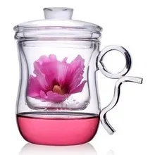 300 мл креативное Боросиликатное Стекло Кружка для офиса персональный ежедневный напиток здоровье Цветущая Чайная Кружка фильтр для чашек