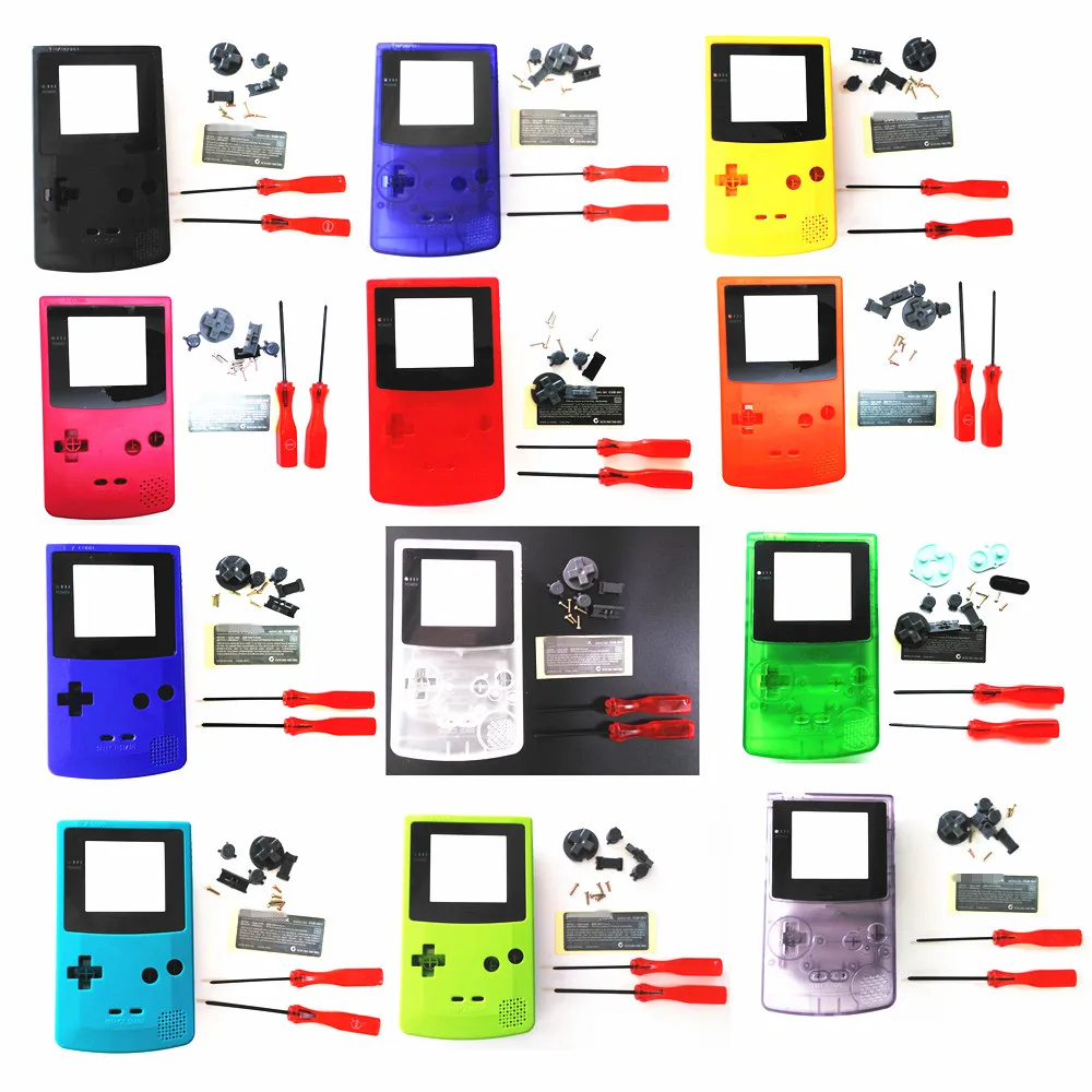

Shell Housing Case for Nintendo for GBC for GameBoy Color Console + Screwdriver + Rubber Pad