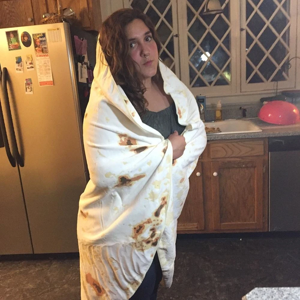 Comfortable Food Creations Mexican Burrito Wrap Novelty Blanket