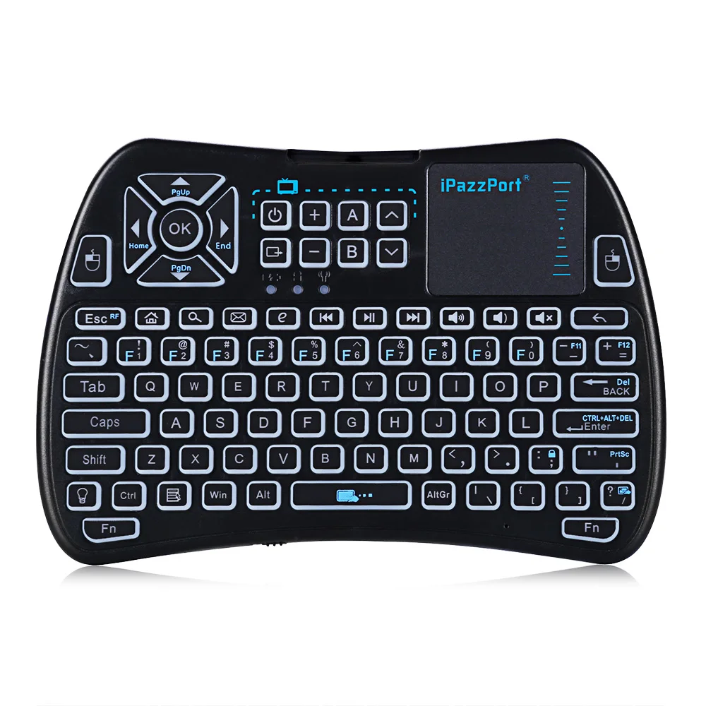 IPazzPort KP 810 61 2 4 ГГц Беспроводная мини подсветка клавиатура с сенсорной панелью для