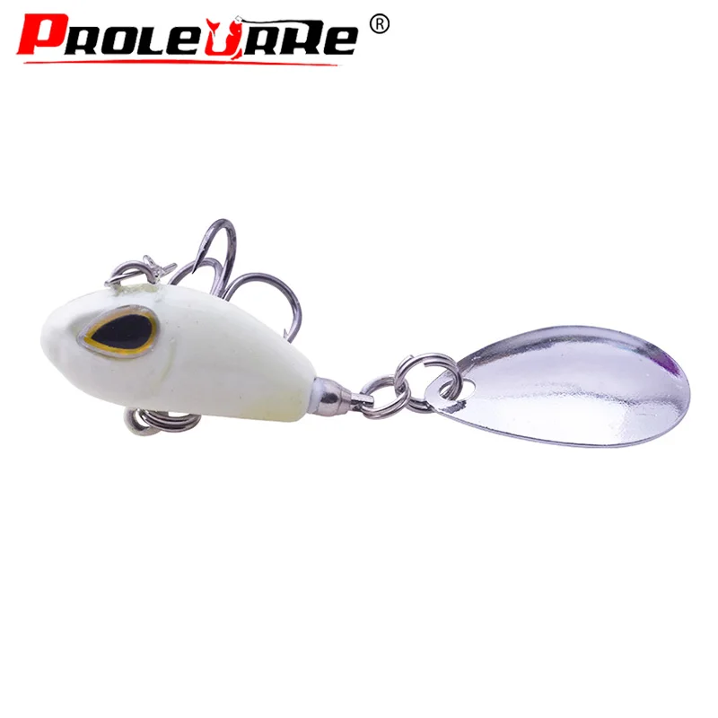 

Proleurr 12g Fishing Lures VIB Rotating Spinner Shone Sequin Spoon Baits Wobbers For Fly Fishing Tackle With Feather Hooks Pesca