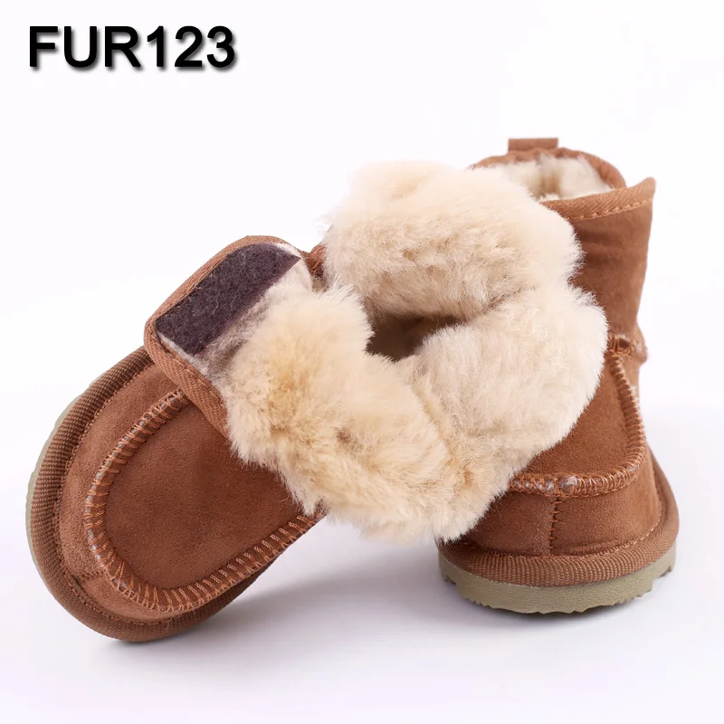 baratas Botas de Neve do bebê para meninos e meninas Crianças Sapatos Crianças Sapatos de Neve Botas de Pele De Carneiro Pele Real Couro Geanuine Sapatos Austrália