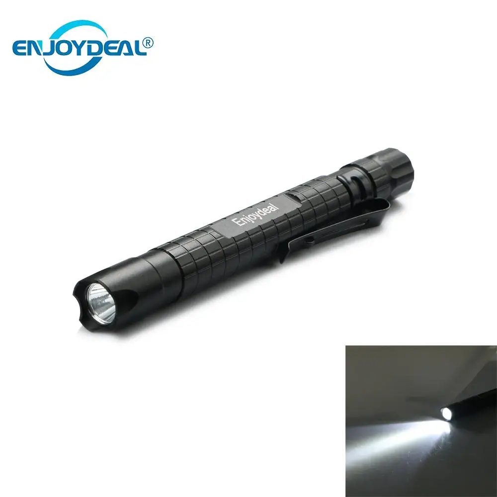 

Enjoydeal 1PCS /5PCS Skid-proof XPE-R3 LED Pen Flashlight 1000LM Waterproof Lamp Clip Mini Flashlight Torch Penlight Black