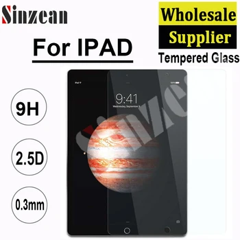 

Sinzean 50pcs 0.33mm For ipad Air 2.5D 9H clear tempered glass For ipad Air 2 screen protector Film with paper package