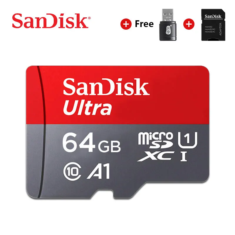 Sandisk Ultra Micro SD 128 ГБ 32 ГБ 64 Гб 256 Гб 16 Гб 400 Гб Micro SD карта SD/TF флэш-карта памяти 32 64 128 Гб microSD для телефона - Емкость: 64GB