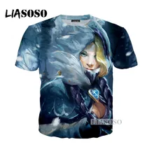 LIASOSO Summer New Men Women 3D Print Video Game Dota 2 T Shirt Fashion Short Sleeve